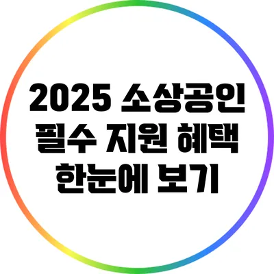 2025 소상공인 필수 지원 혜택 한눈에 보기