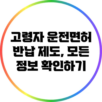 고령자 운전면허 반납 제도, 모든 정보 확인하기