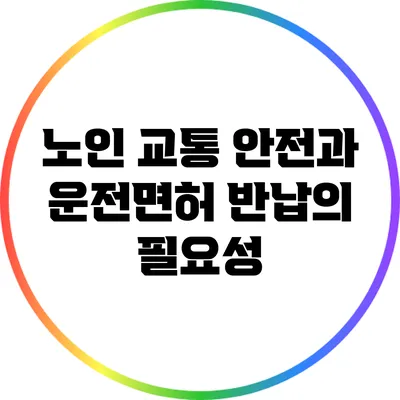 노인 교통 안전과 운전면허 반납의 필요성