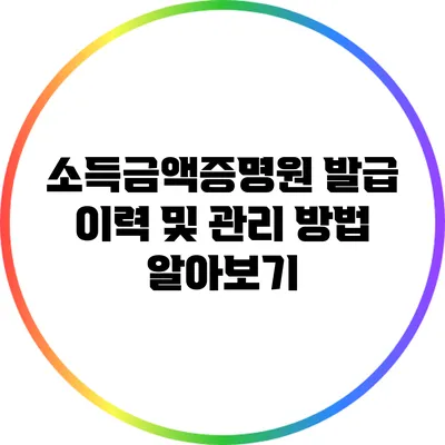 소득금액증명원 발급 이력 및 관리 방법 알아보기