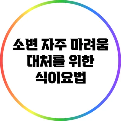 소변 자주 마려움 대처를 위한 식이요법