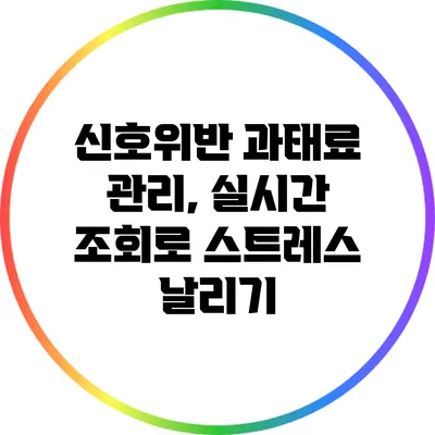 신호위반 과태료 관리, 실시간 조회로 스트레스 날리기