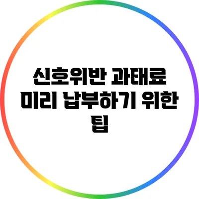 신호위반 과태료 미리 납부하기 위한 팁