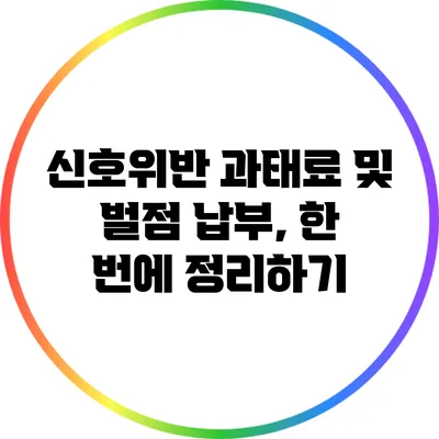 신호위반 과태료 및 벌점 납부, 한 번에 정리하기