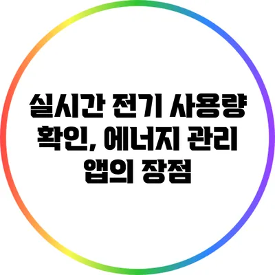 실시간 전기 사용량 확인, 에너지 관리 앱의 장점