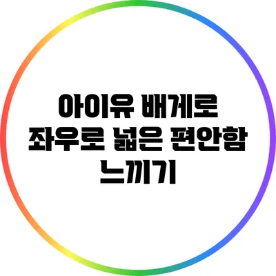 아이유 배게로 좌우로 넓은 편안함 느끼기