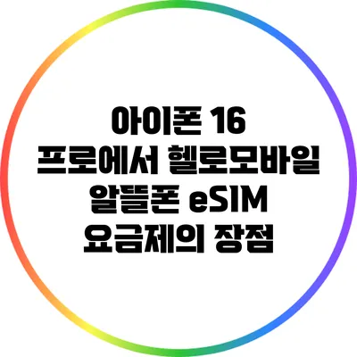 아이폰 16 프로에서 헬로모바일 알뜰폰 eSIM 요금제의 장점