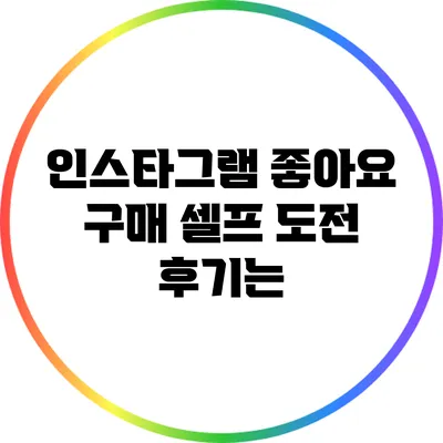 인스타그램 좋아요 구매 셀프 도전 후기는?