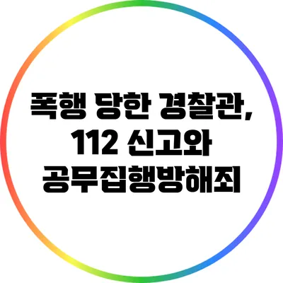 폭행 당한 경찰관, 112 신고와 공무집행방해죄