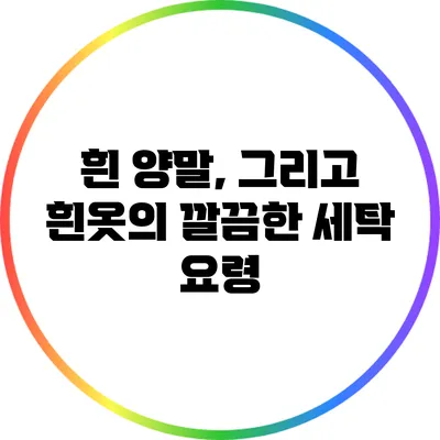 흰 양말, 그리고 흰옷의 깔끔한 세탁 요령