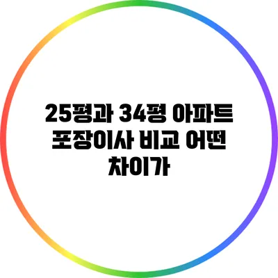 25평과 34평 아파트 포장이사 비교: 어떤 차이가?