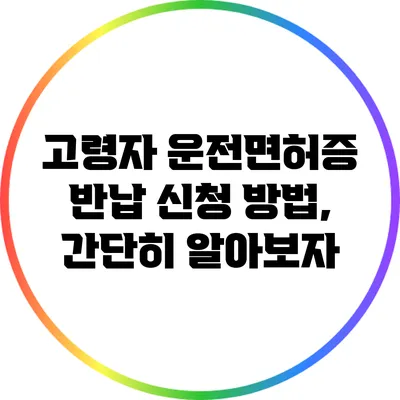 고령자 운전면허증 반납 신청 방법, 간단히 알아보자