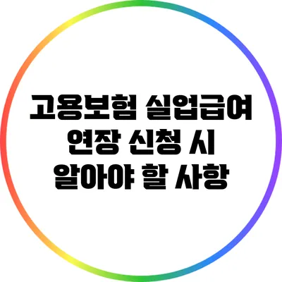 고용보험 실업급여 연장 신청 시 알아야 할 사항