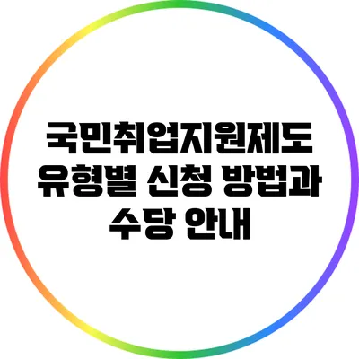 국민취업지원제도 유형별 신청 방법과 수당 안내