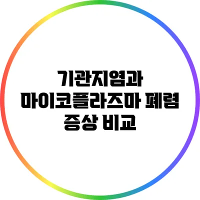 기관지염과 마이코플라즈마 폐렴: 증상 비교