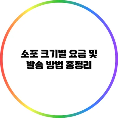 소포 크기별 요금 및 발송 방법 총정리