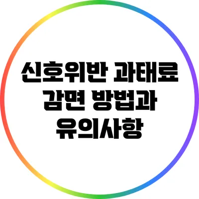 신호위반 과태료 감면 방법과 유의사항