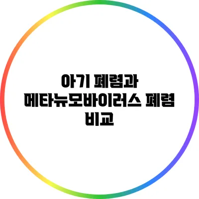 아기 폐렴과 메타뉴모바이러스 폐렴 비교