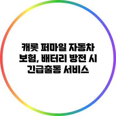 캐롯 퍼마일 자동차 보험, 배터리 방전 시 긴급출동 서비스