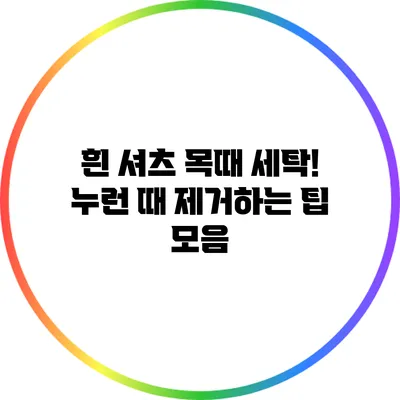 흰 셔츠 목때 세탁! 누런 때 제거하는 팁 모음