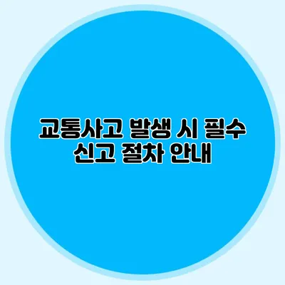 교통사고 발생 시 필수 신고 절차 안내