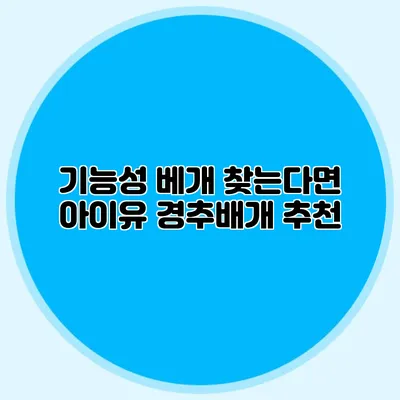 기능성 베개 찾는다면? 아이유 경추배개 추천