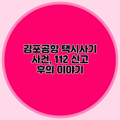 김포공항 택시사기 사건, 112 신고 후의 이야기