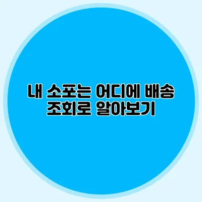 **내 소포는 어디에? 배송 조회로 알아보기**