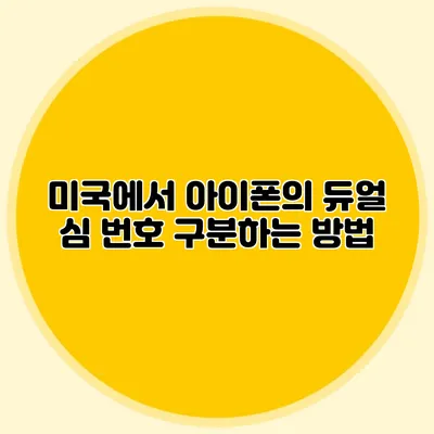 미국에서 아이폰의 듀얼 심 번호 구분하는 방법