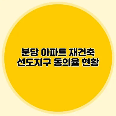 분당 아파트 재건축 선도지구 동의율 현황