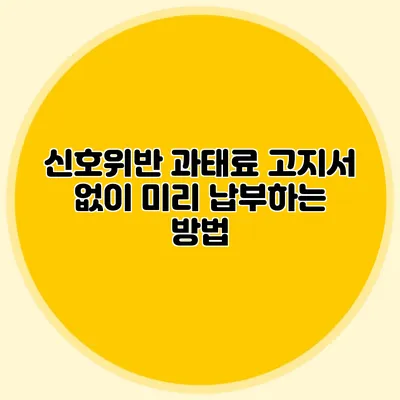 신호위반 과태료 고지서 없이 미리 납부하는 방법