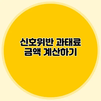 신호위반 과태료 금액 계산하기
