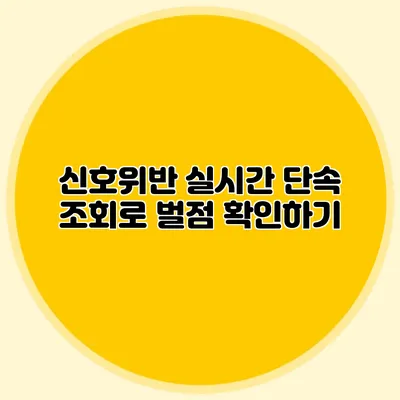 신호위반 실시간 단속 조회로 벌점 확인하기
