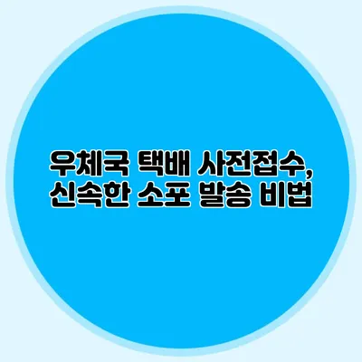 우체국 택배 사전접수, 신속한 소포 발송 비법