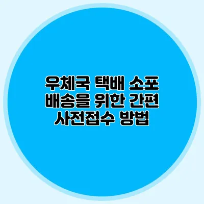 우체국 택배 소포 배송을 위한 간편 사전접수 방법