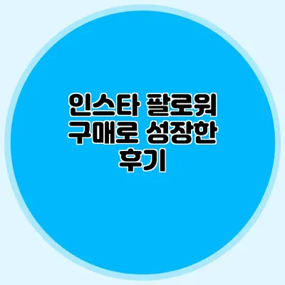인스타 팔로워 구매로 성장한 후기