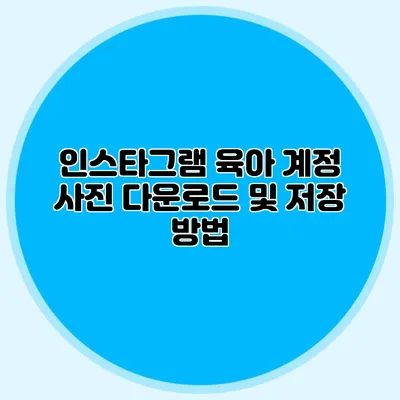 인스타그램 육아 계정 사진 다운로드 및 저장 방법