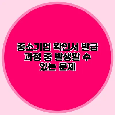 중소기업 확인서 발급 과정 중 발생할 수 있는 문제