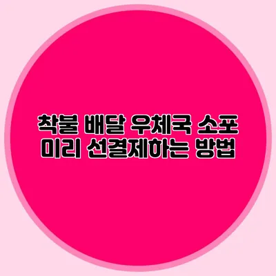 착불 배달 우체국 소포 미리 선결제하는 방법