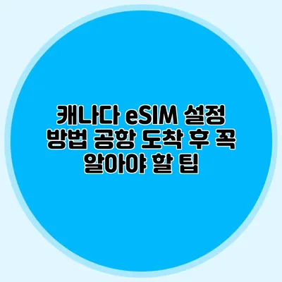 캐나다 eSIM 설정 방법: 공항 도착 후 꼭 알아야 할 팁