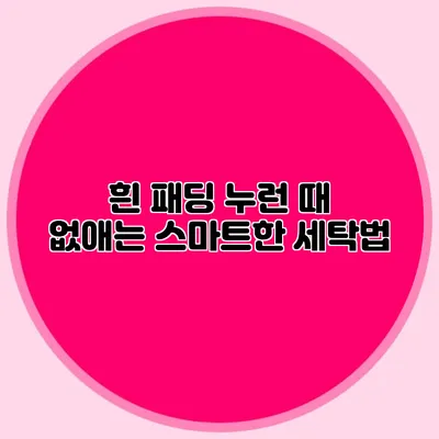 흰 패딩 누런 때 없애는 스마트한 세탁법