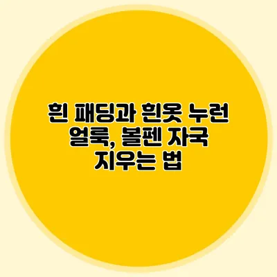 흰 패딩과 흰옷 누런 얼룩, 볼펜 자국 지우는 법