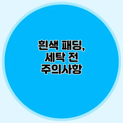흰색 패딩, 세탁 전 주의사항
