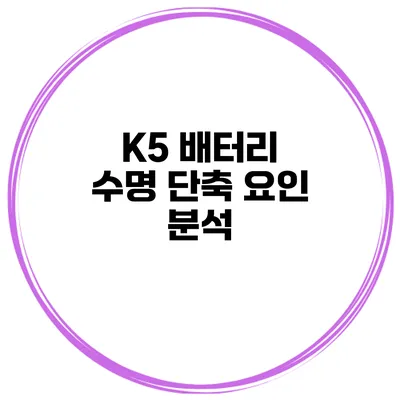 K5 배터리 수명 단축 요인 분석