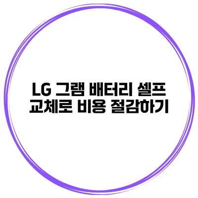 LG 그램 배터리 셀프 교체로 비용 절감하기