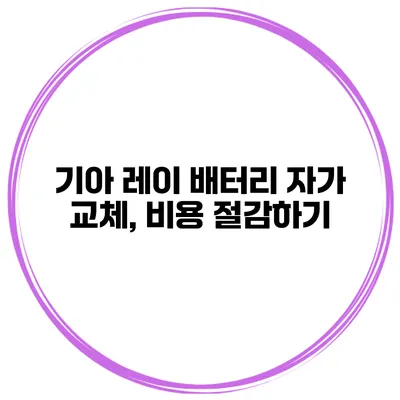 기아 레이 배터리 자가 교체, 비용 절감하기
