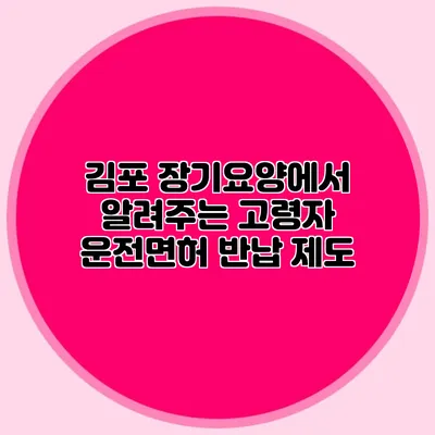 김포 장기요양에서 알려주는 고령자 운전면허 반납 제도