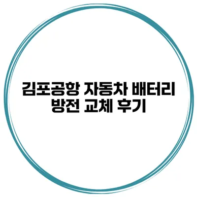 김포공항 자동차 배터리 방전 교체 후기