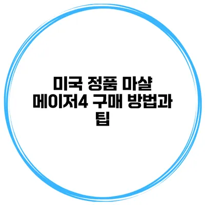 미국 정품 마샬 메이저4 구매 방법과 팁