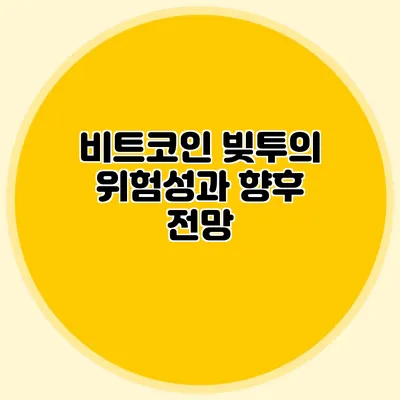 비트코인 빚투의 위험성과 향후 전망